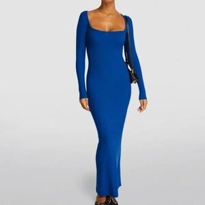 NWT Skims Soft Lounge Cobalt Blue Dress